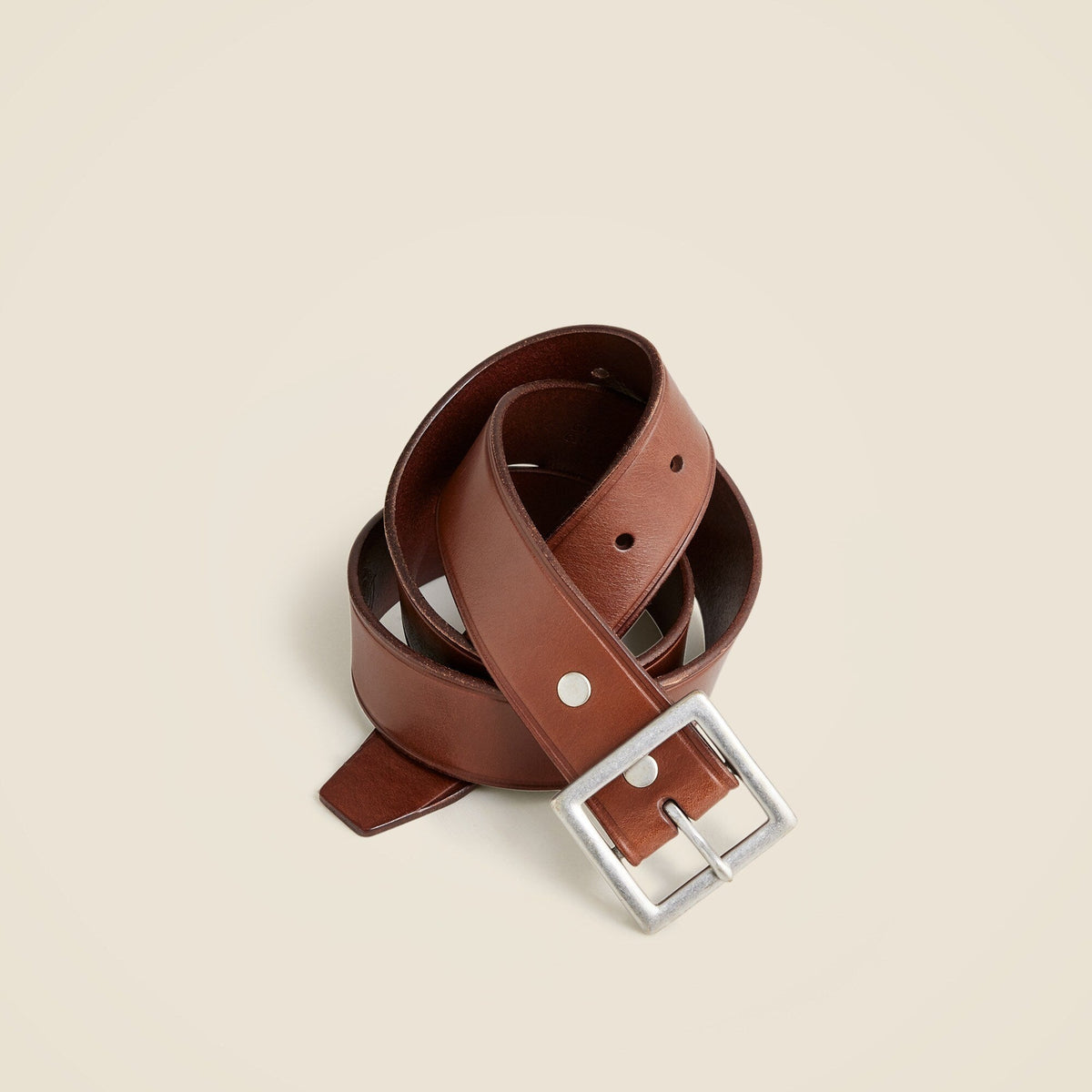 Wallace & Barnes Italian leather belt with square brass buckle