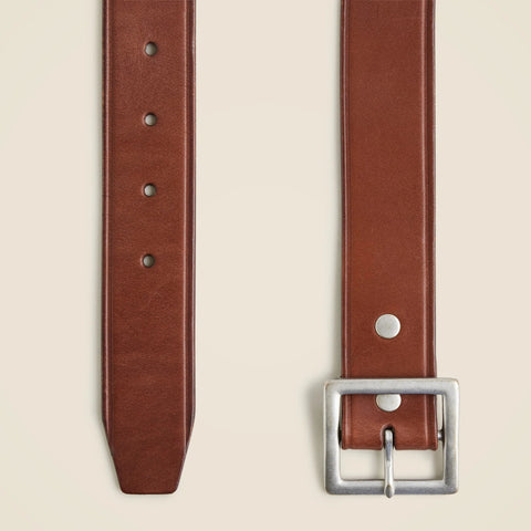 Wallace & Barnes Italian leather belt with square brass buckle