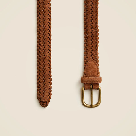 Kids' braided leather belt
