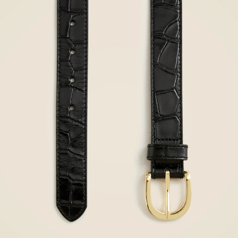 Classic belt in croc-embossed leather