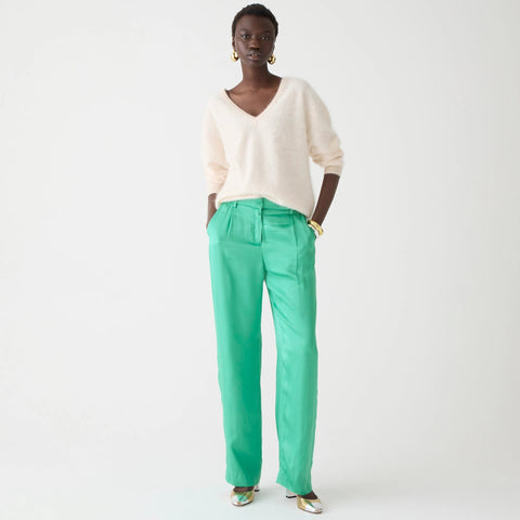 Tall straight-leg essential pant in luster crepe
