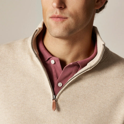 Heritage cotton half-zip sweater