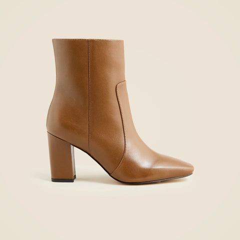 Almond-toe ankle boots in leather