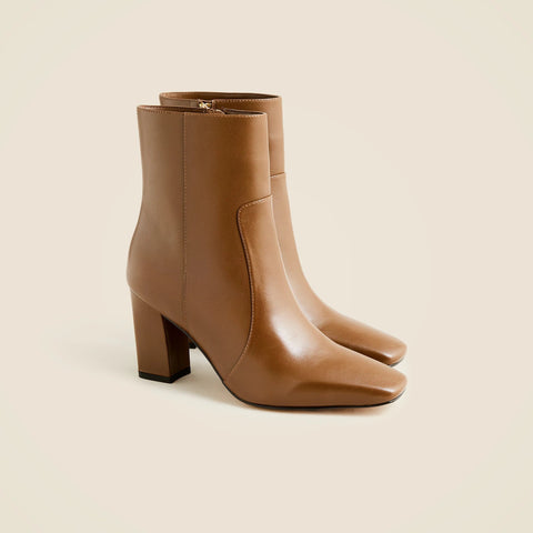 Almond-toe ankle boots in leather