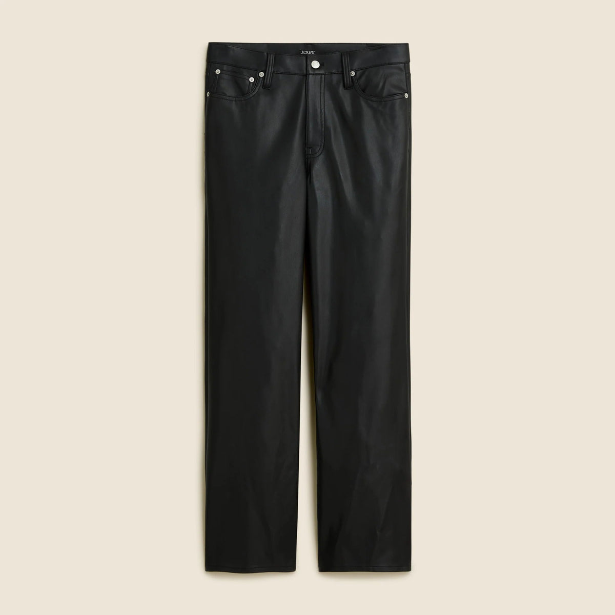 Slim wide-leg pant in faux leather