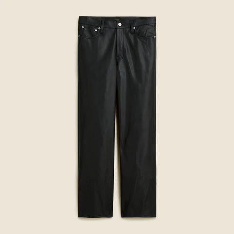 Slim wide-leg pant in faux leather