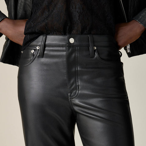 Slim wide-leg pant in faux leather