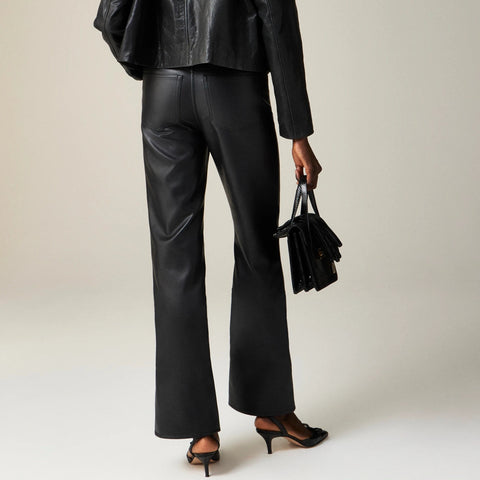 Slim wide-leg pant in faux leather