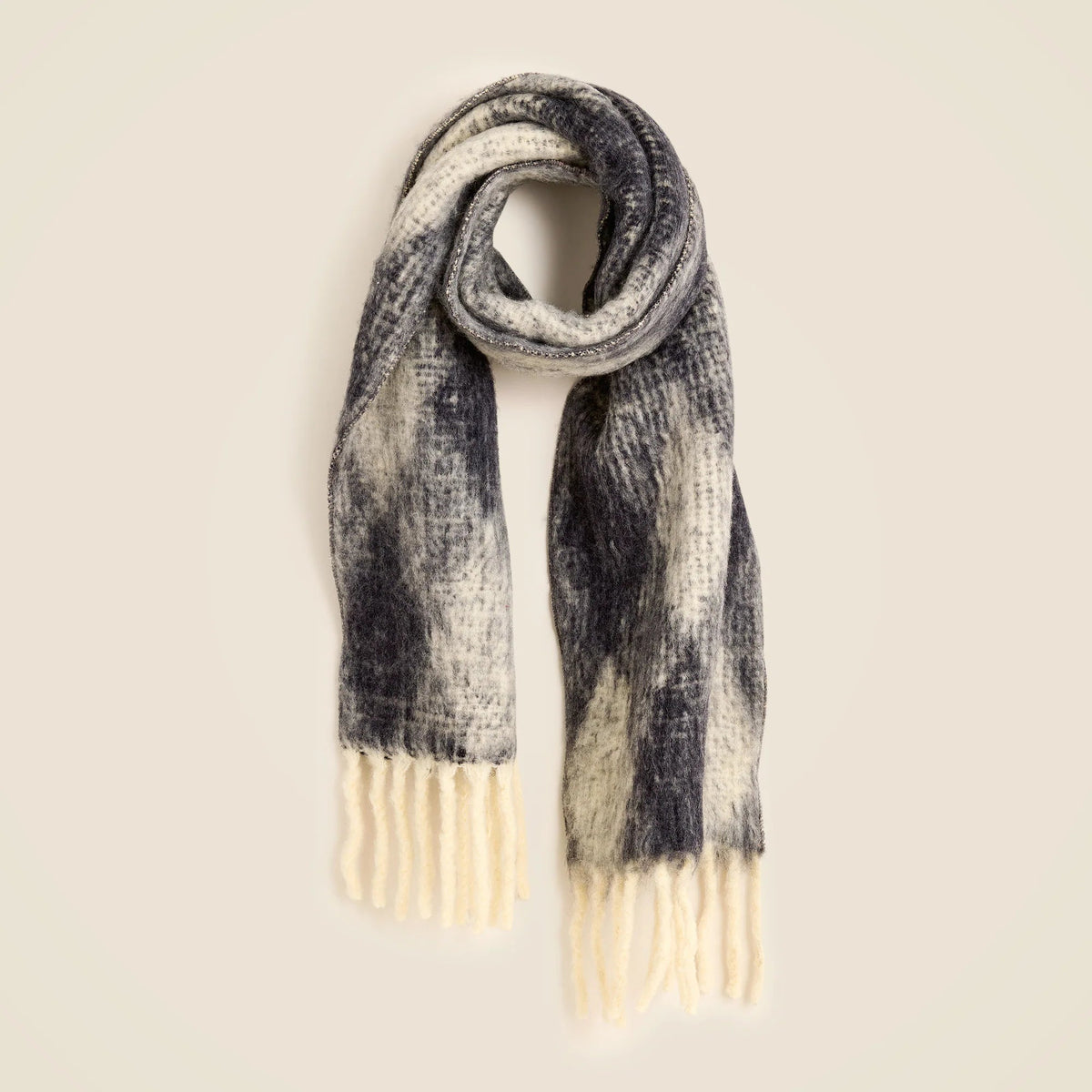 Brushed woven scarf in stripe