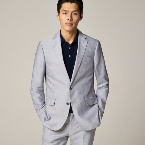 Ludlow Slim-fit suit jacket in Portuguese cotton oxford