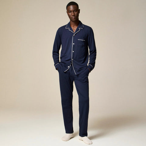 Pajama set in cotton-blend jersey