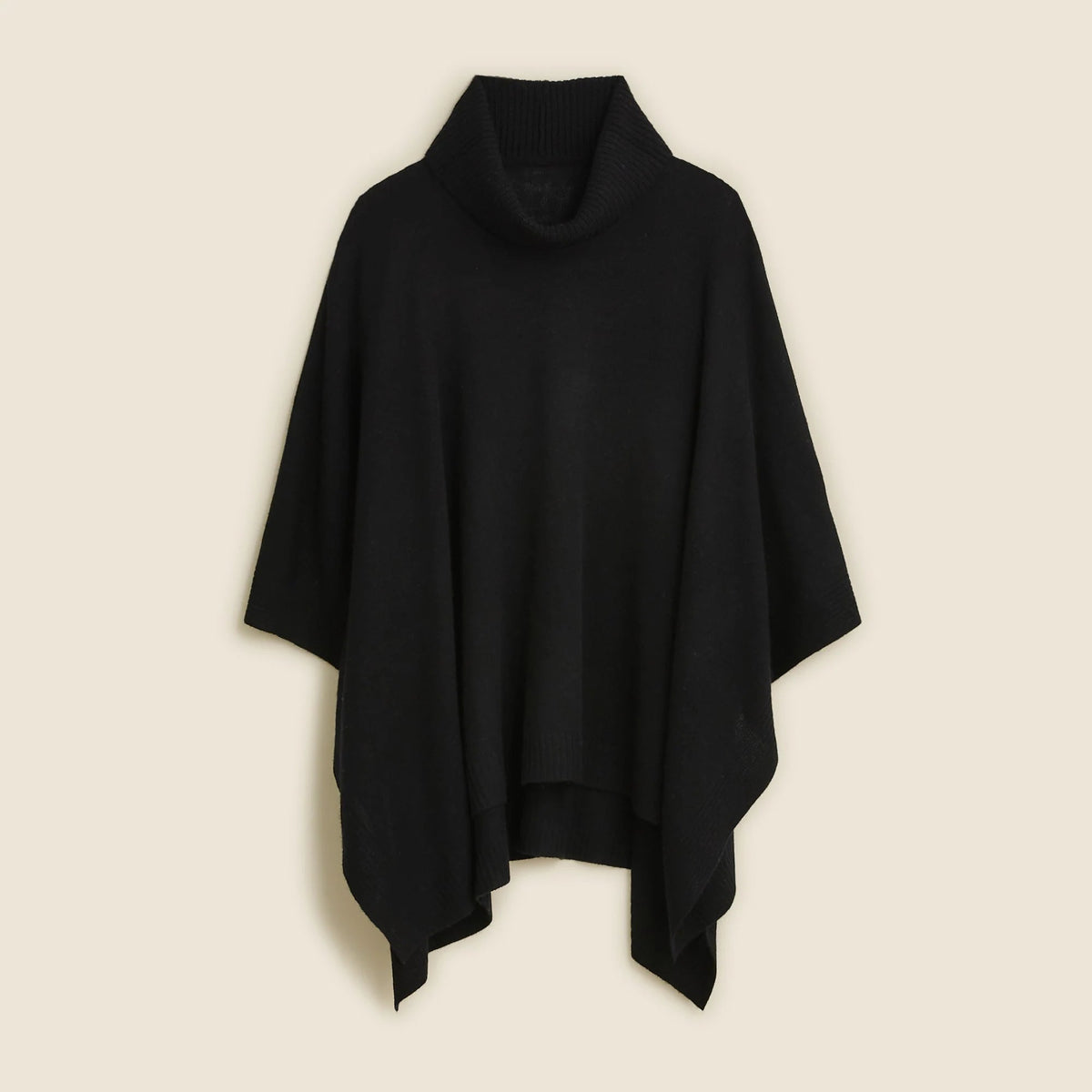 Wool-cashmere blend turtleneck poncho