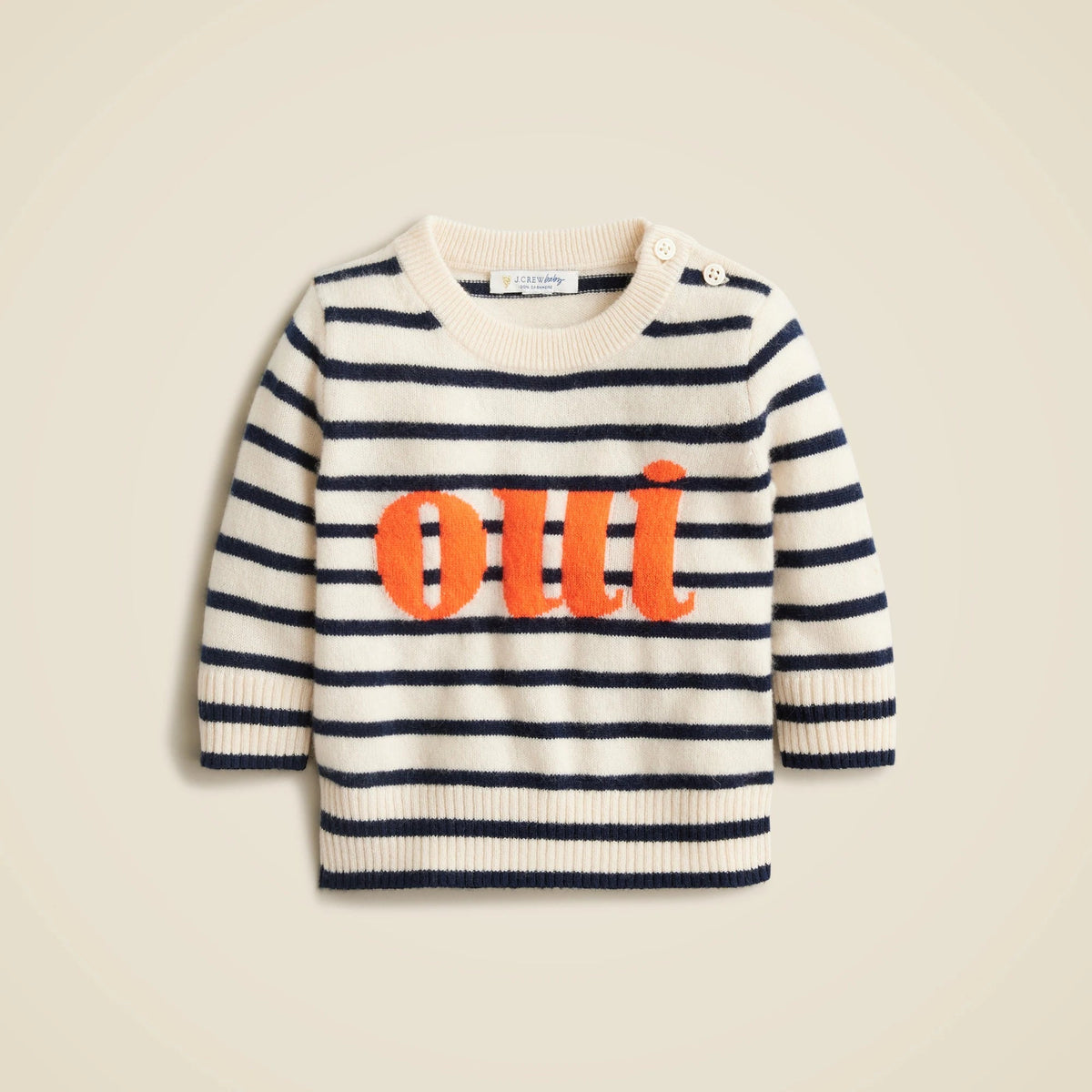 Limited-edition baby cashmere "oui" crewneck sweater