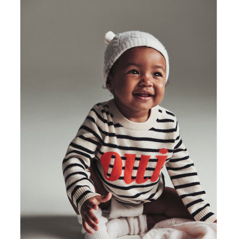 Limited-edition baby cashmere "oui" crewneck sweater