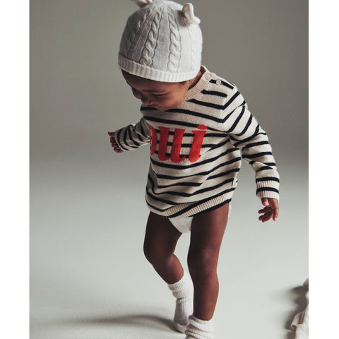 Limited-edition baby cashmere "oui" crewneck sweater