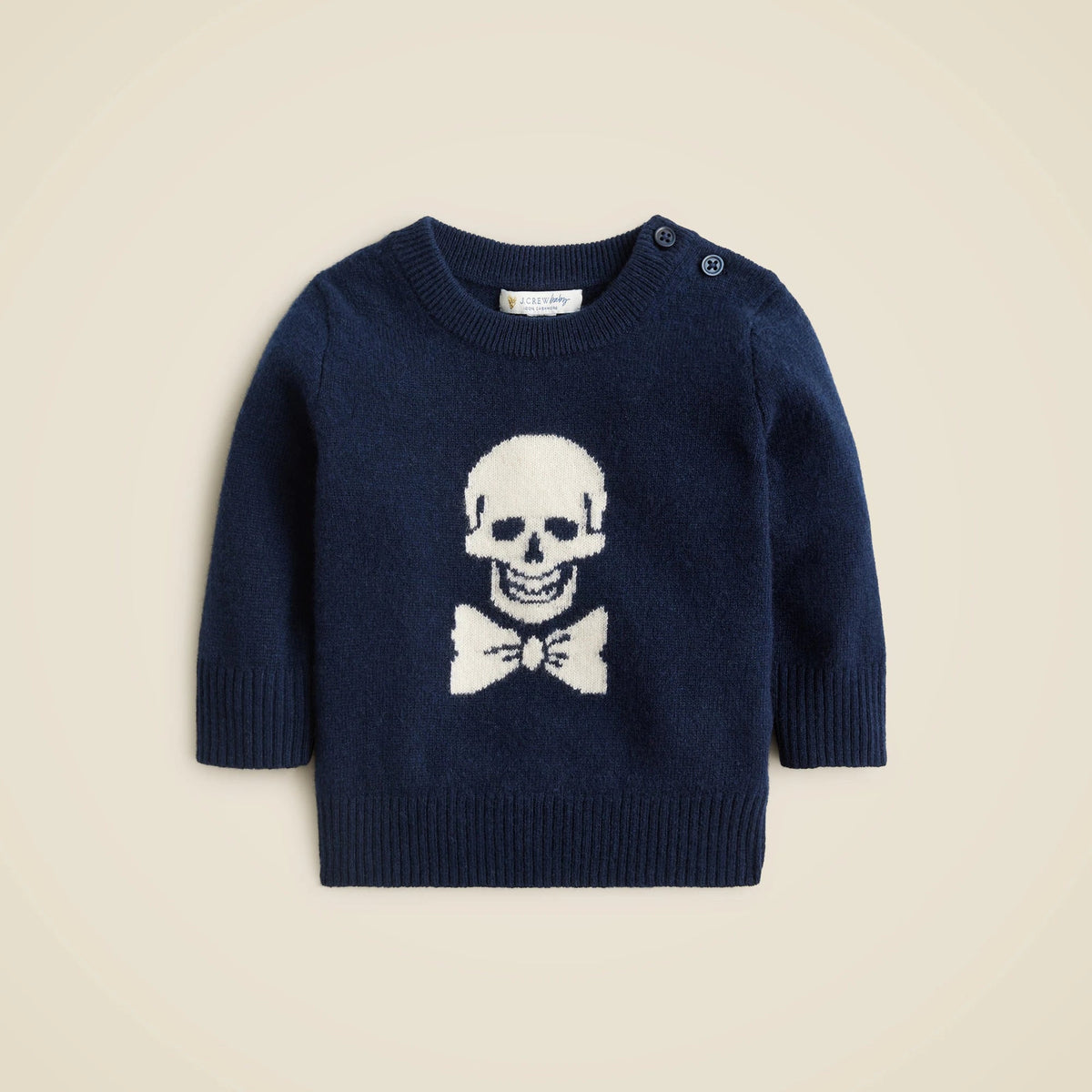 Limited-edition baby cashmere skull crewneck sweater