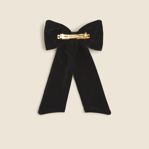 Velvet bow hair clip