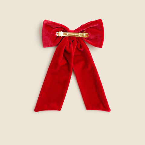 Velvet bow hair clip