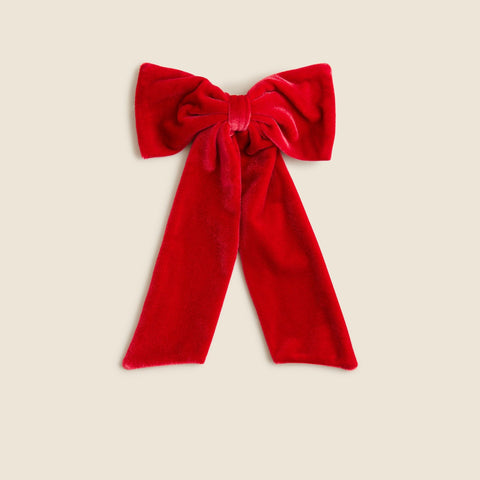 Velvet bow hair clip