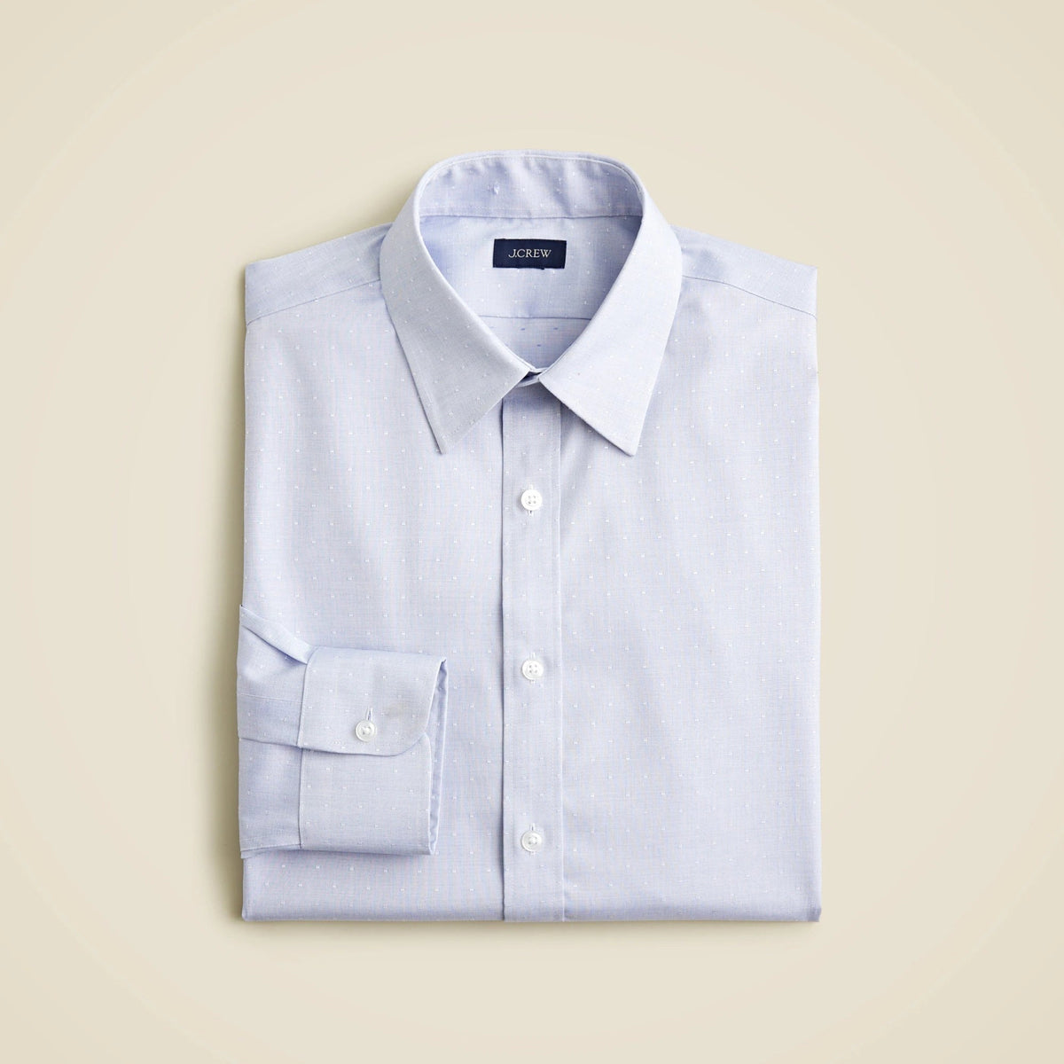 Slim Bowery wrinkle-free dobby dress shirt with point collar