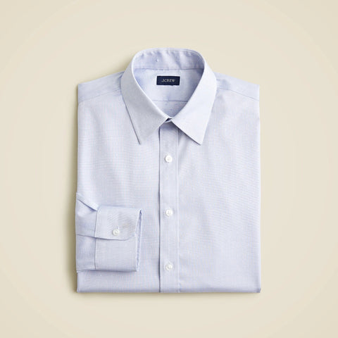 Slim Bowery wrinkle-free dobby dress shirt with point collar