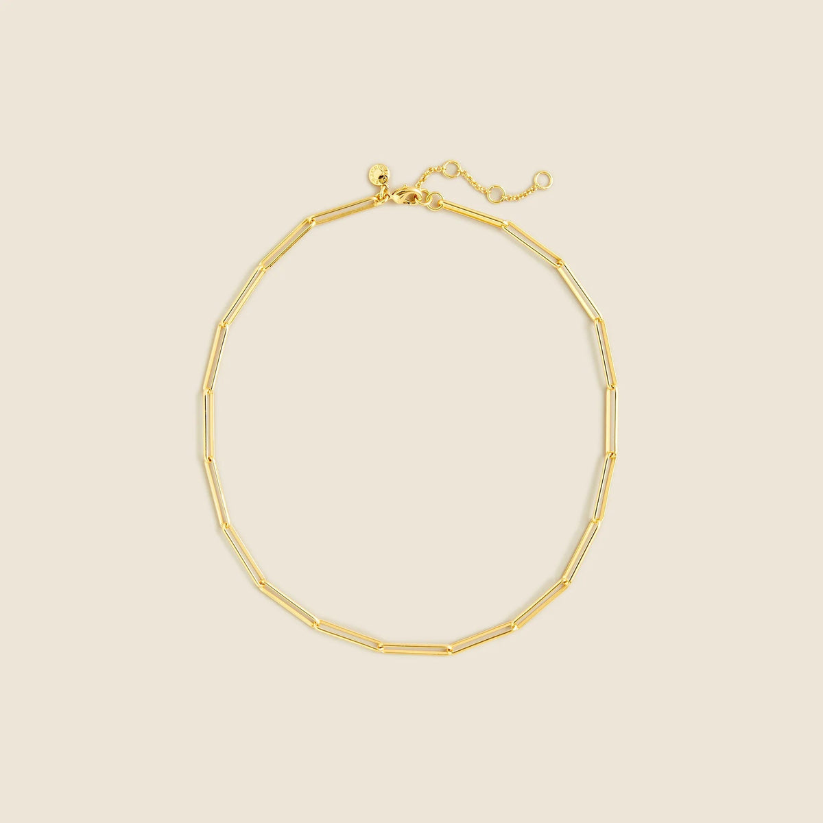Dainty gold-plated paper-clip collar necklace