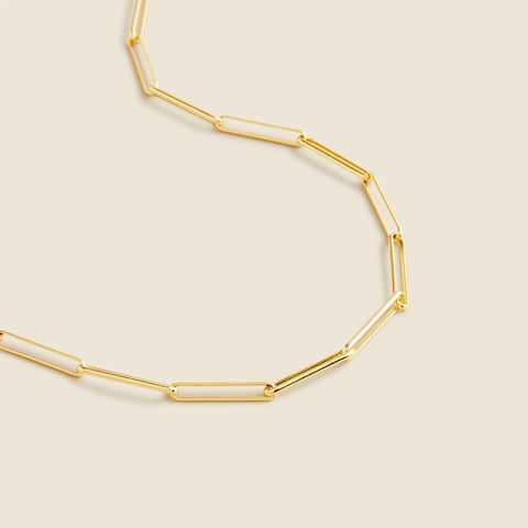 Dainty gold-plated paper-clip collar necklace
