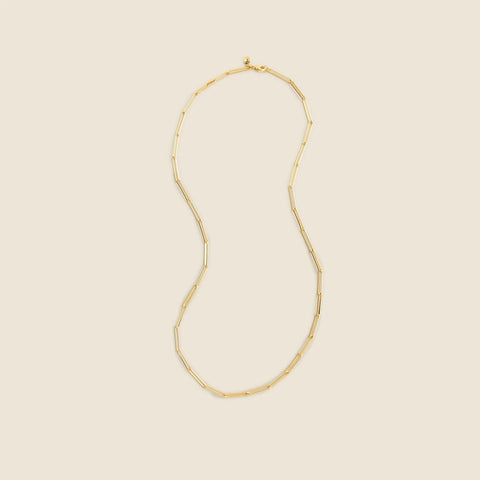 Dainty gold-plated paper-clip necklace