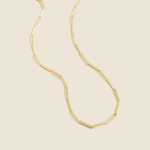 Dainty gold-plated paper-clip necklace