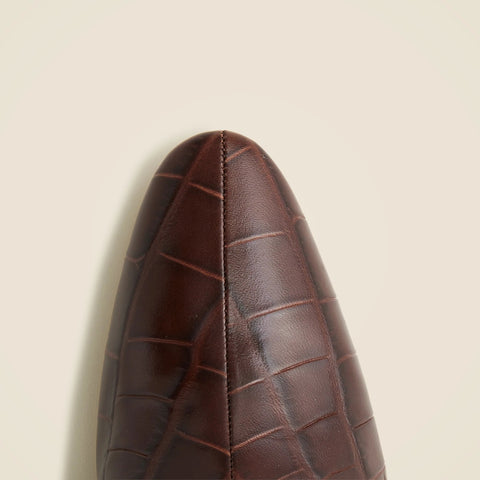 Piper knee-high boots in croc-embossed leather