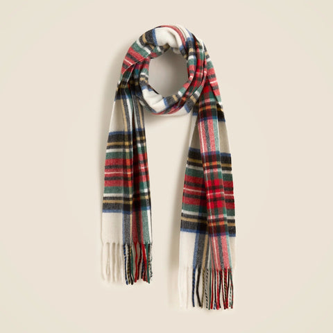 Cashmere-blend scarf in plaid