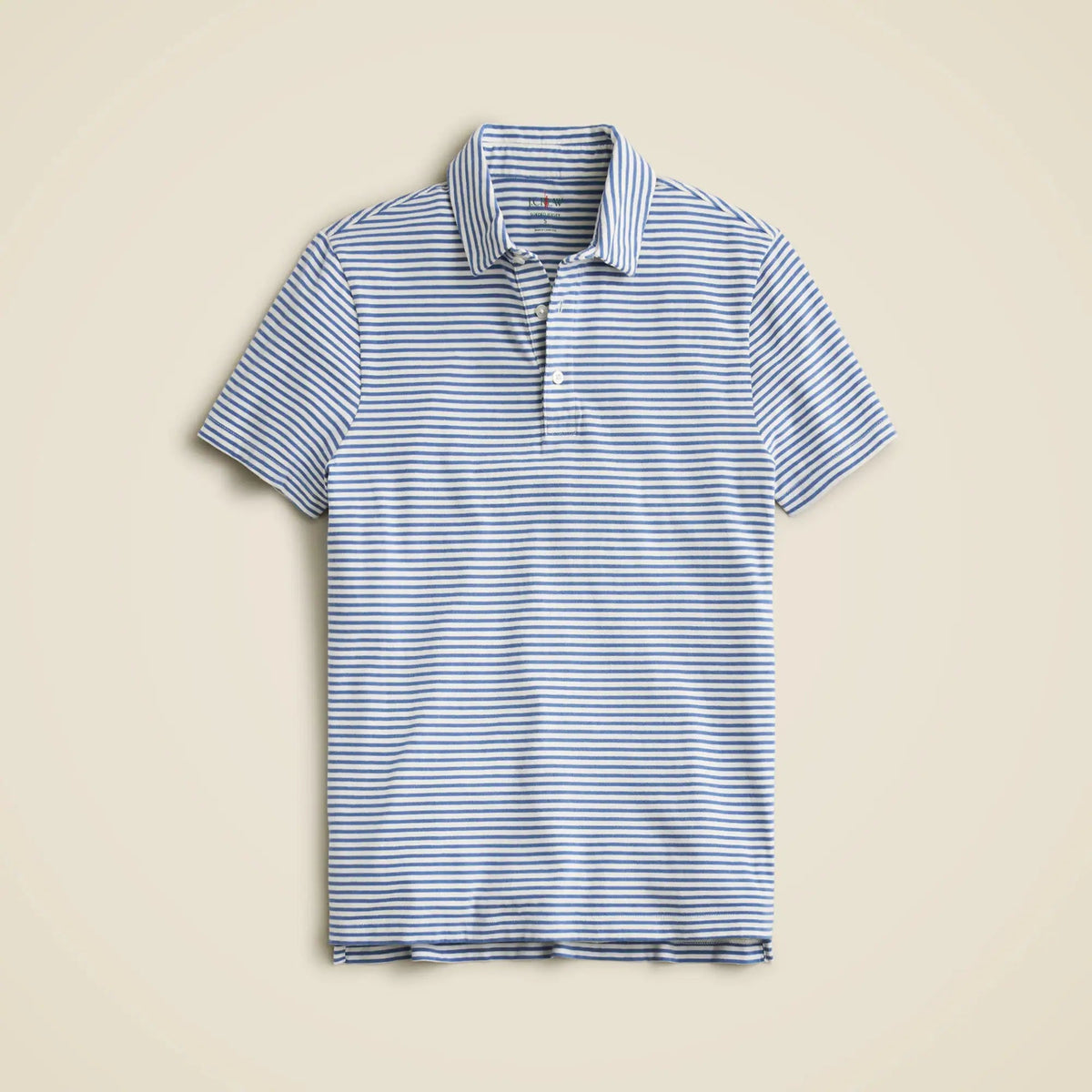 Sueded cotton polo shirt in stripe