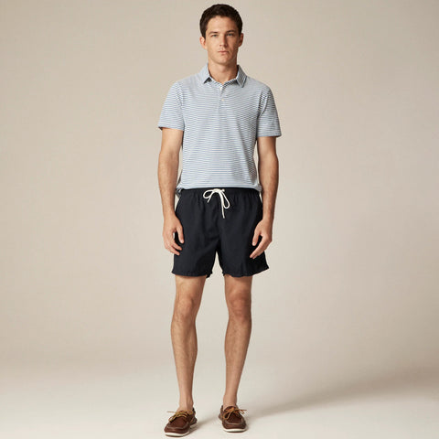 Sueded cotton polo shirt in stripe