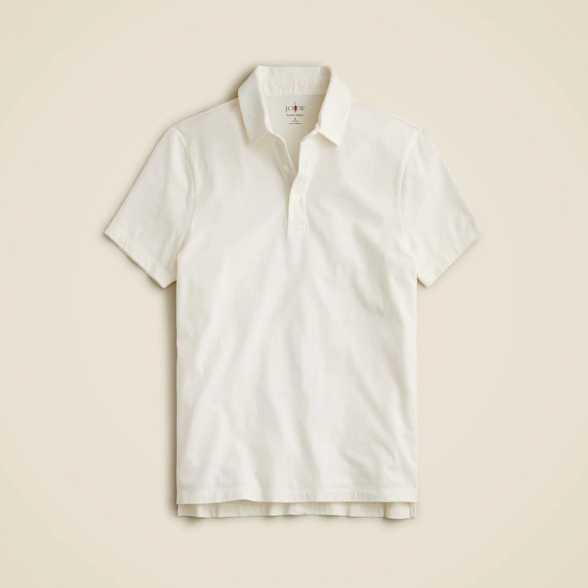 Sueded cotton polo shirt