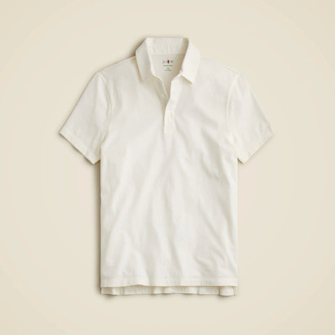 Sueded cotton polo shirt