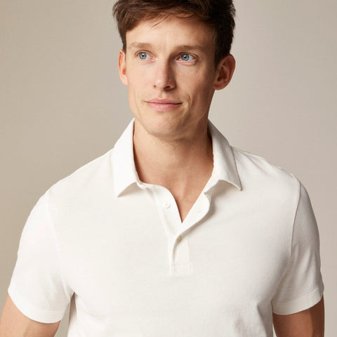 Sueded cotton polo shirt