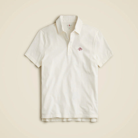 Sueded cotton polo shirt