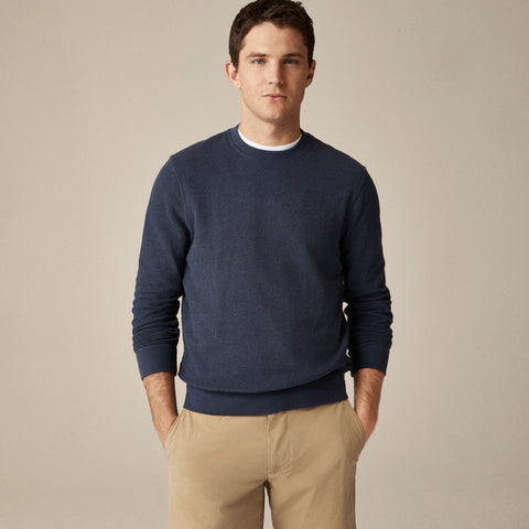 Long-sleeve textured sweater-tee