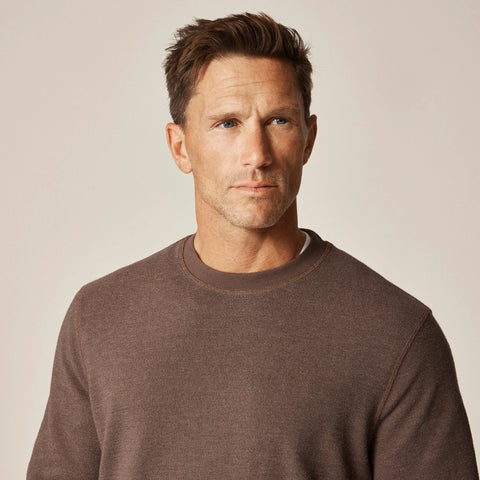 Long-sleeve textured sweater-tee