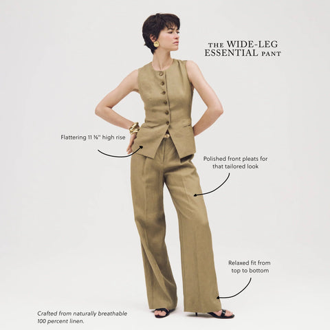Wide-leg Essential pant in linen