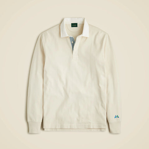 Rugby shirt with striped placket