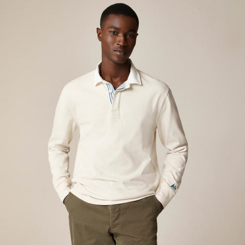 Rugby shirt with striped placket