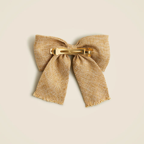 Canvas bow hair clip