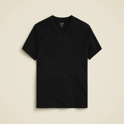 Sueded cotton V-neck T-shirt