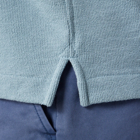 Textured camp-collar sweater-tee