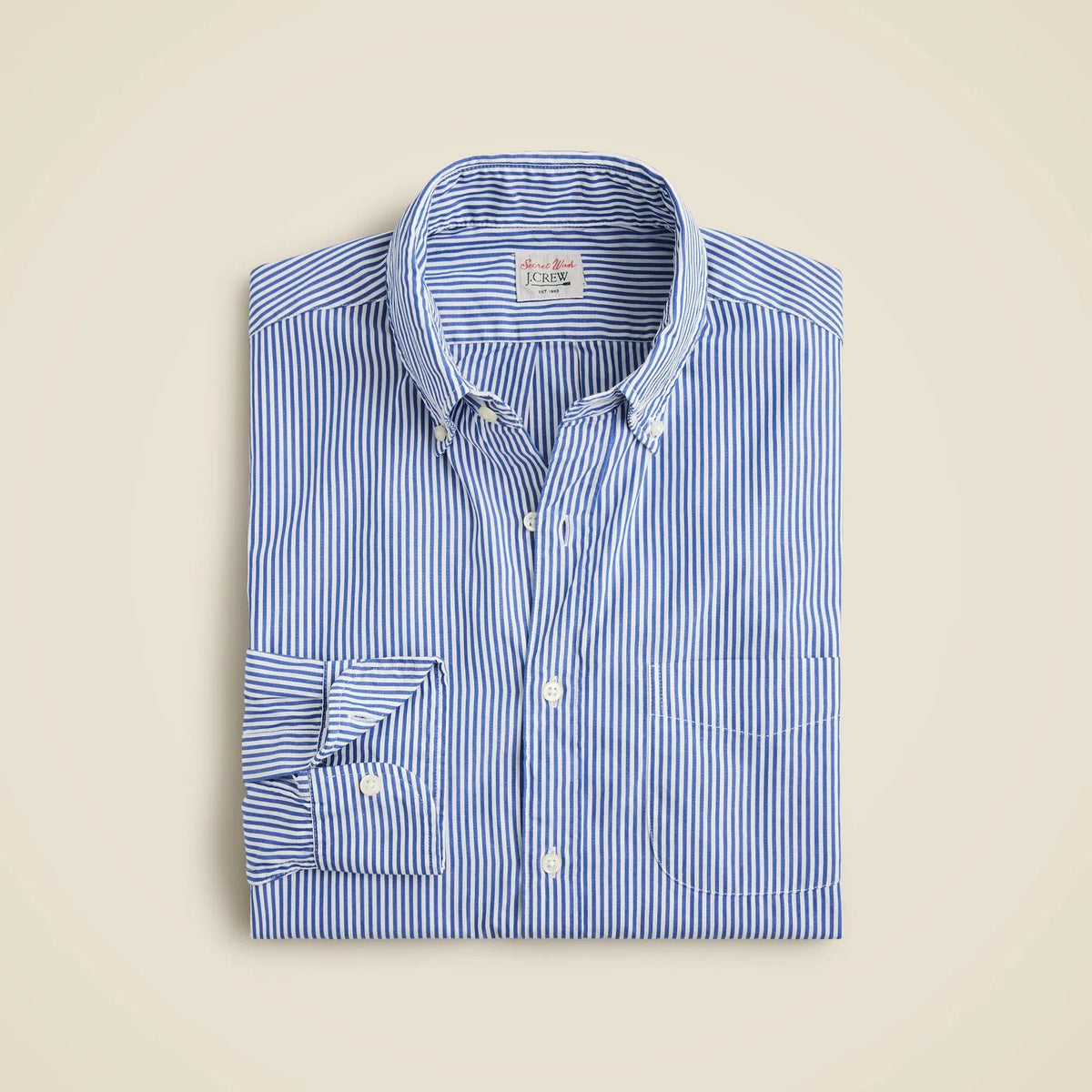 Secret Wash cotton poplin shirt in stripe