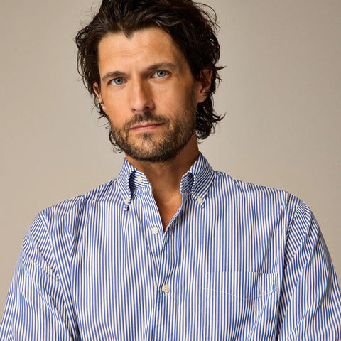 Secret Wash cotton poplin shirt in stripe