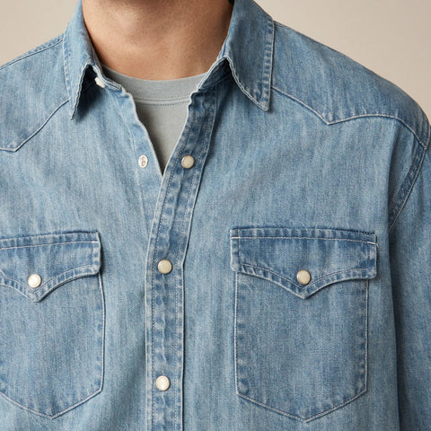 Midweight denim western shirt