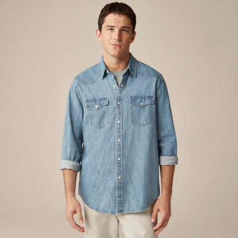 Midweight denim western shirt