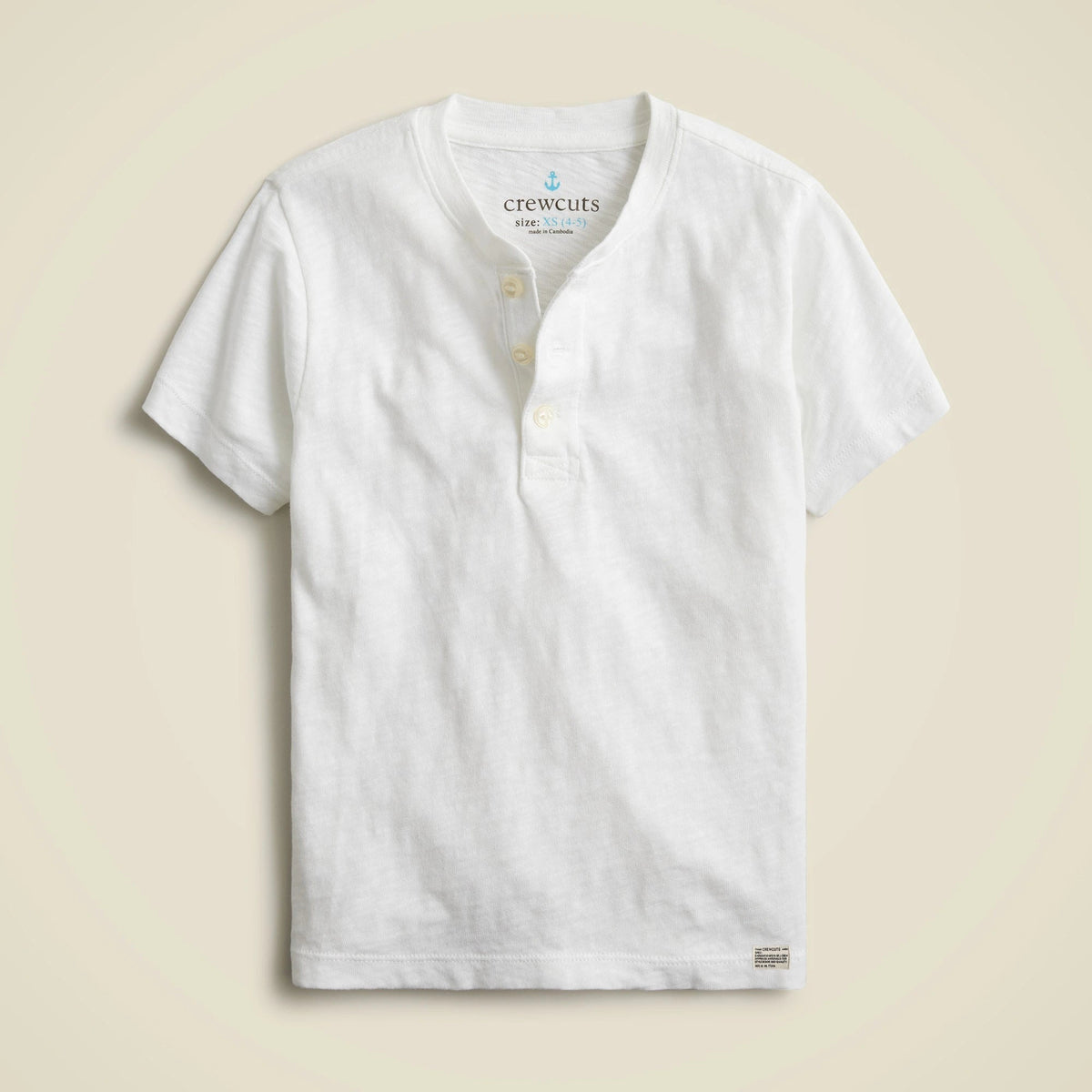 Kids' short-sleeve garment-dyed henley